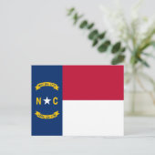 North Carolina Flag, Fahne von North Carolina Postkarte (Stehend Vorderseite)