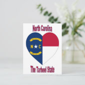 North Carolina Flag Herz Postkarte (Stehend Vorderseite)
