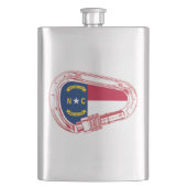 North Carolina Flag Klettersteig Carabiner Flachmann (Vorderseite)