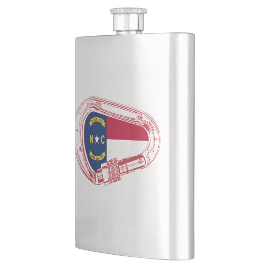 North Carolina Flag Klettersteig Carabiner Flachmann (Links)