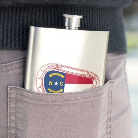 North Carolina Flag Klettersteig Carabiner Flachmann (Beispiel)