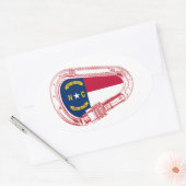 North Carolina Flag Klettersteig Carabiner Ovaler Aufkleber (Umschlag)