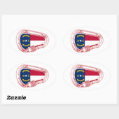 North Carolina Flag Klettersteig Carabiner Ovaler Aufkleber (Blatt)