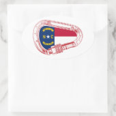 North Carolina Flag Klettersteig Carabiner Ovaler Aufkleber (Tasche)