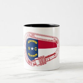 North Carolina Flag Klettersteig Carabiner Zweifarbige Tasse