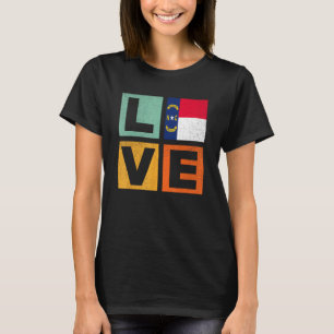 North Carolina Flag Liebe North Carolina T-Shirt