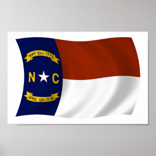 North Carolina Flagge Poster Druck