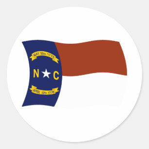 North Carolina-Flaggenaufkleber Runder Aufkleber