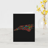 North Carolina Frohe Feiertage  Karte (Gelbe Blume)