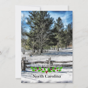 North Carolina, Frohe Weihnachten, Feiertagskarte