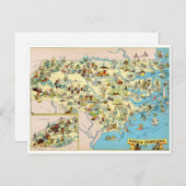 North Carolina Funny Vintage Karte (Vorne/Hinten)