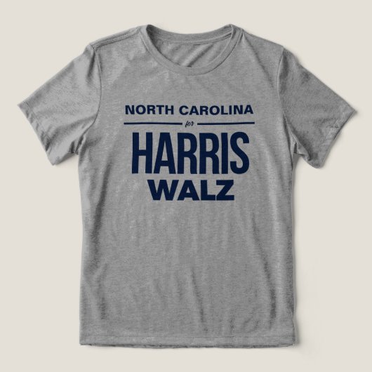 North Carolina für Harris Walz Tri-Blend Shirt (Design Vorderseite)