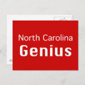 North Carolina Genius Geschenke Postkarte (Vorne/Hinten)