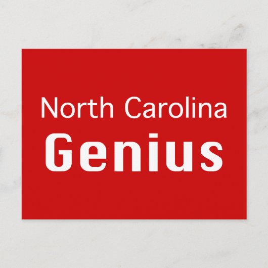 North Carolina Genius Geschenke Postkarte (Vorderseite)