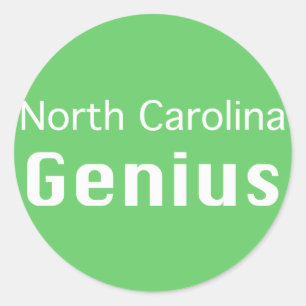 North Carolina Genius Geschenke Runder Aufkleber