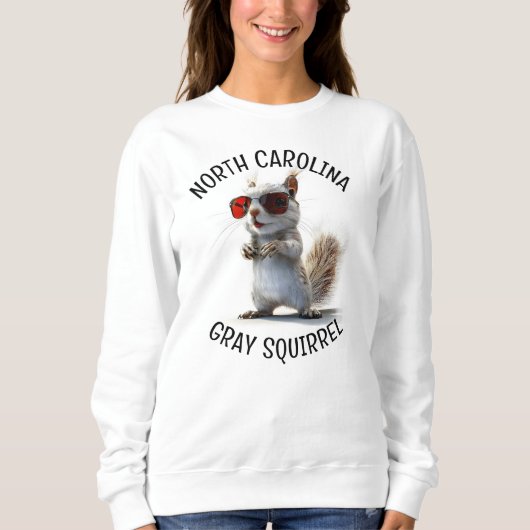 North Carolina Grau Eichhörnchen Sweatshirt (Vorderseite)