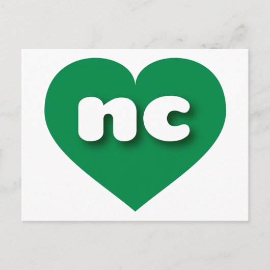 North Carolina green heart - I Liebe Postkarte (Vorderseite)