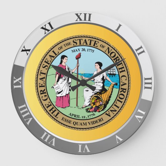 North Carolina Große Wanduhr (Vorderseite)