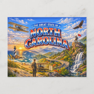 North Carolina Grußpostkarte  Postkarte