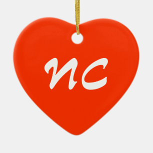 North Carolina-Herz-Verzierung Keramik Ornament