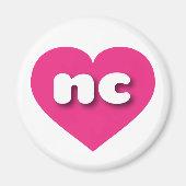 North Carolina Hot Pink heart - I Liebe Magnet (Vorne)