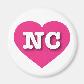 North Carolina Hot Pink Heart - I Liebe NC Magnet (Vorne)