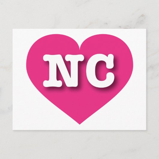 North Carolina Hot Pink Heart - I Liebe NC Postkarte (Vorderseite)