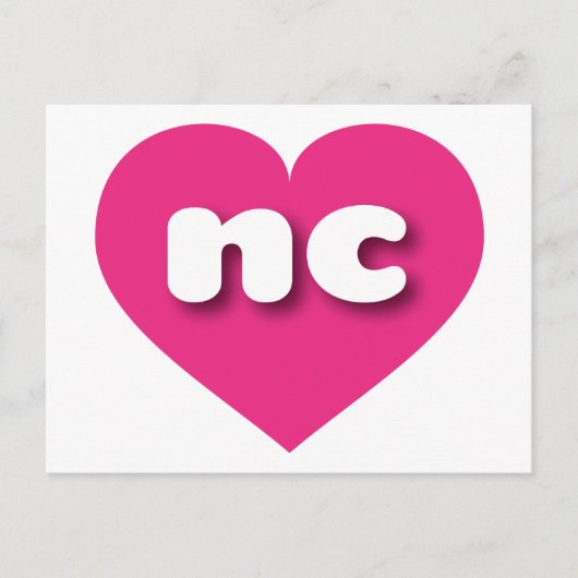 North Carolina Hot Pink heart - I Liebe Postkarte (Vorderseite)