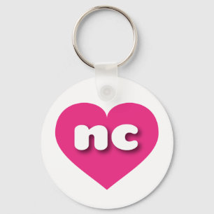North Carolina Hot Pink heart - I Liebe Schlüsselanhänger