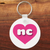 North Carolina Hot Pink heart - I Liebe Schlüsselanhänger (Vorderseite)