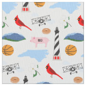 North Carolina Icons Fabric Stoff (Nahaufnahme)