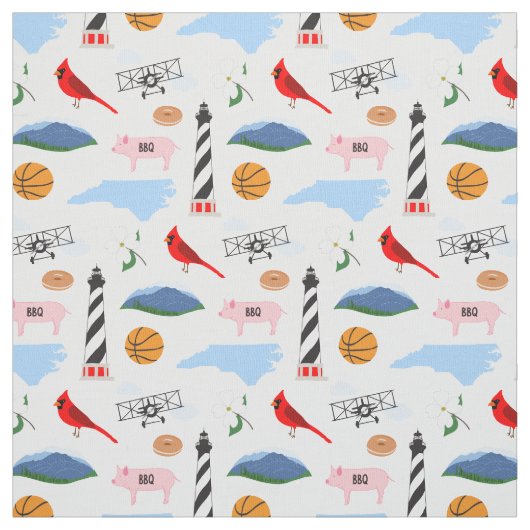 North Carolina Icons Fabric Stoff (Muster)