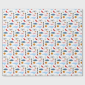 North Carolina Icons Wrapping Paper Geschenkpapier (Flach)