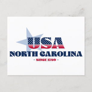 North Carolina in Red, White und Blue Postcard Postkarte