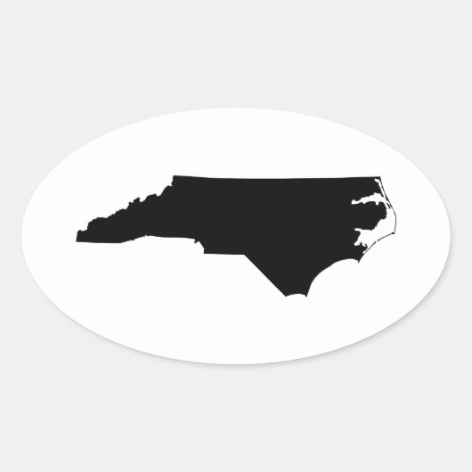 North Carolina in Schwarz und Weiß Ovaler Aufkleber (Vorderseite)
