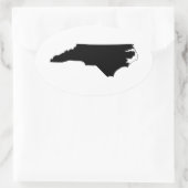 North Carolina in Schwarz und Weiß Ovaler Aufkleber (Tasche)