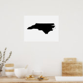 North Carolina in Schwarz und Weiß Poster (Küche)