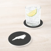 North Carolina in Weiß und Schwarz Getränkeuntersetzer (Seite)