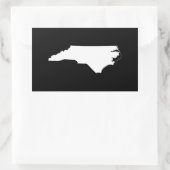 North Carolina in Weiß und Schwarz Rechteckiger Aufkleber (Tasche)
