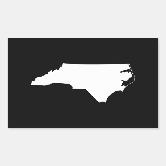 North Carolina in Weiß und Schwarz Rechteckiger Aufkleber (Vorderseite)