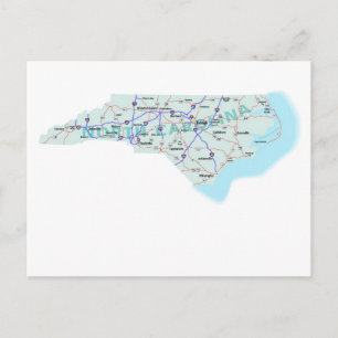 North Carolina Interstate Map Postcard Postkarte