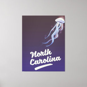 North Carolina Jellyfish Reiseplakat Leinwanddruck