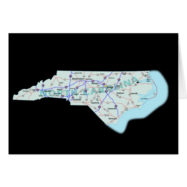 North Carolina Karte (Vorderseite (Horizontal))