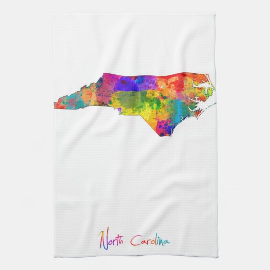 North Carolina-Karte Handtuch (Vertikal)