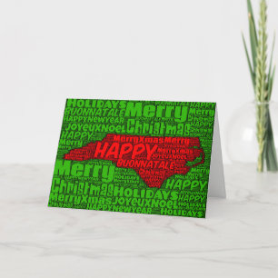 North Carolina Karte Word Art Weihnachtskarte