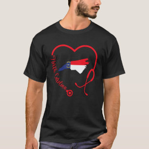 North Carolina Krankenschwester Herz Medic Pflege T-Shirt