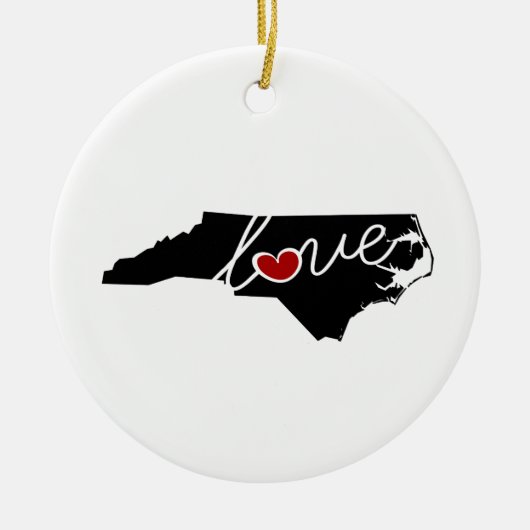 North Carolina Liebe!  Geschenke für NC-Liebhaber Keramik Ornament (Vorne)