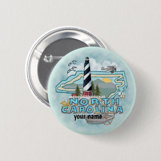 North Carolina Lighthouse Button (Vorne & Hinten)