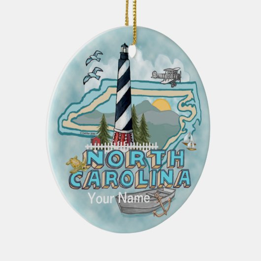 North Carolina Lighthouse Keramik Ornament (Rechts)