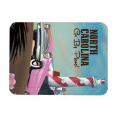 North Carolina Lighthouse Reiseplakat Magnet (Horizontal)